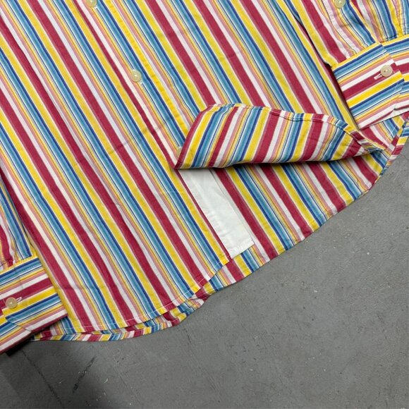Galvanni Slim Fit Colorful Striped Button Down Shirt Medium - Picture 7 of 9